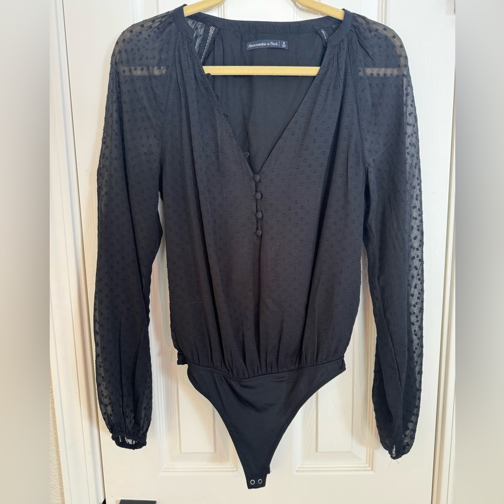 Abercrombie Sheer Black Body Suit